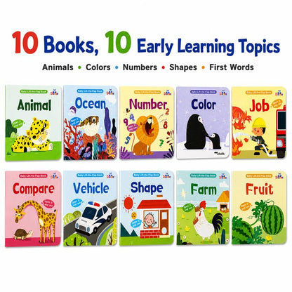 Interactive Lift The Flap Board Book Set for Early Learning