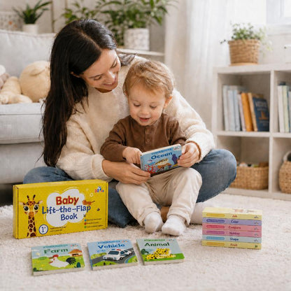 Interactive Lift The Flap Board Book Set for Early Learning